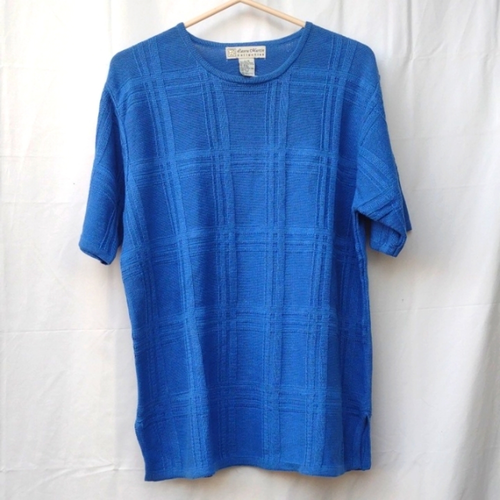 Laura Martin Blue Knit Top L